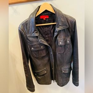 Real Leather Vintage Women's Jacket - Distressed Large